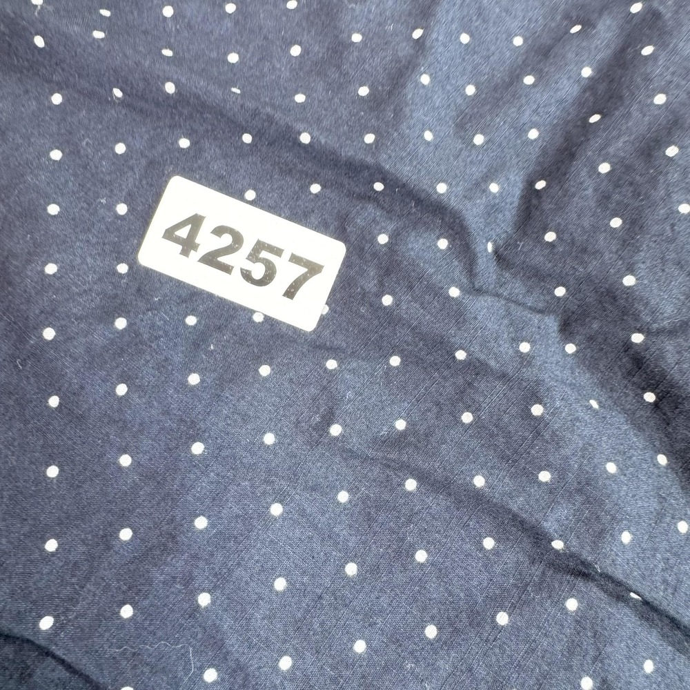 J.Crew Shirt Mens Medium Navy Slim Short Sleeve Button Front Polka Dot Cotton - Picture 7 of 7